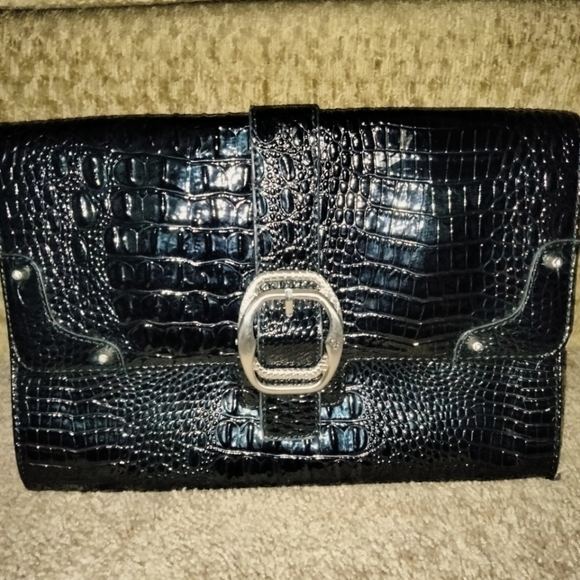 Jessica Simpson Patent Animal Print Clutch - Picture 1 of 8